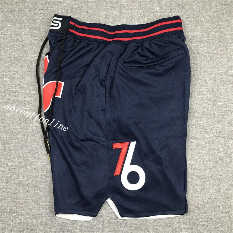 2022 Mens Sport Sportwear Just Shorts Basket Don 76 Designer Rosso Blu Traspirante Palestra Allenamento Pantaloni casual con tasca con cerniera camisetas de balonces cucita