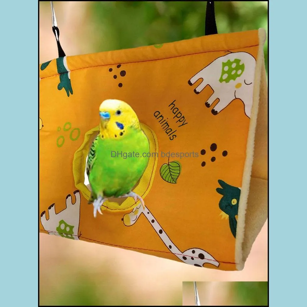 Bird Cages Pet Parrot Winter Warm Nest House Hanging Hammock Shed Sleeping Bed Cage Hut Tent Cave