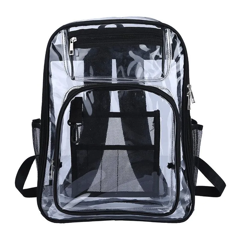 배낭 대용량 PVC 투명 여성 남자 고품질 방수 학생 학교 가방 패션 여행 스포츠 백팩 스 백 팩