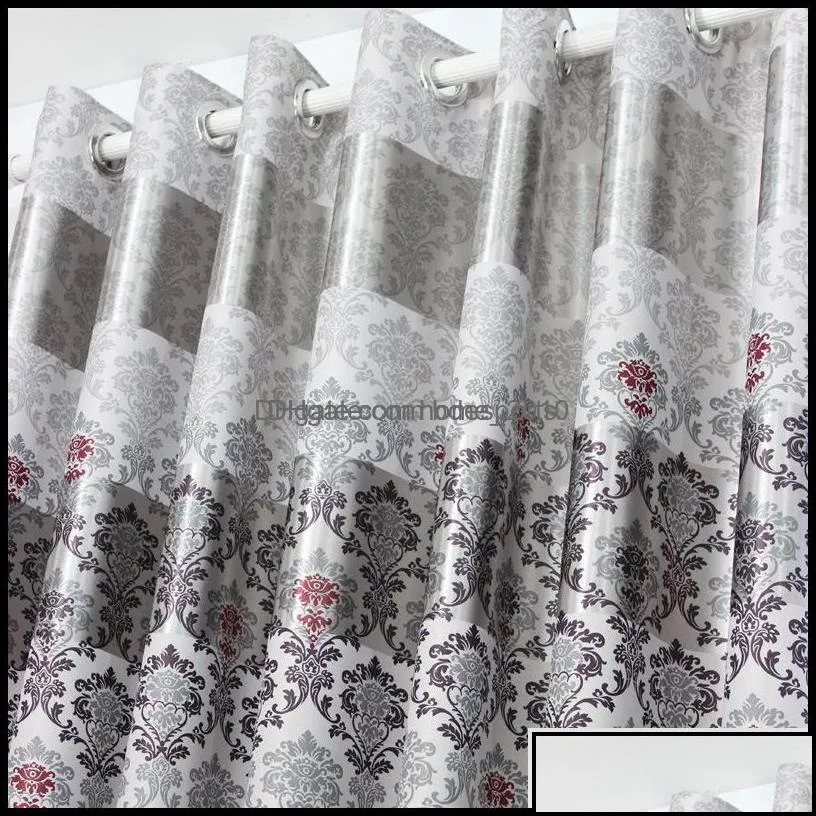 Window Treatments Textiles & Garden1Pc Curtains Windows Drapes European Modern Elegant Noble Printing Shade Curtain For Living Room