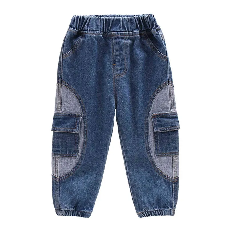 Baby Jeans Patchwork Jeans Baby Casual Style Kids Jeans Girls Spring Autumn Kid Clothes 210412