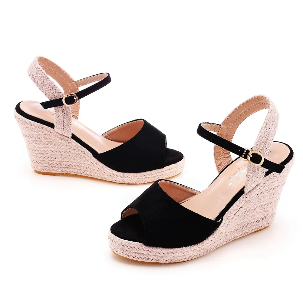 Sandali da donna Estate Bohemia Scarpe da spiaggia Décolleté casual con plateau e zeppa con tacco alto