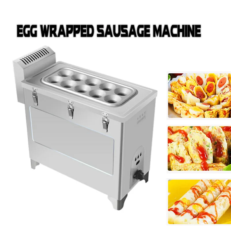 Korean Gas Egg Roll Maker Commercial Grade 10 Hole Sausage Machine For