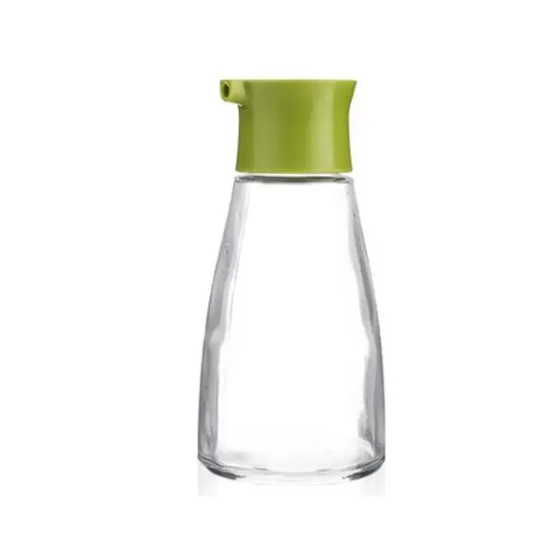 Kitchen Tools Dripless Glass Soy Sauce Dispenser Pot Cooking Utensils Controllable Leakproof Olive Oil Vinegar Cruet Bottle with Green White Black Cap
