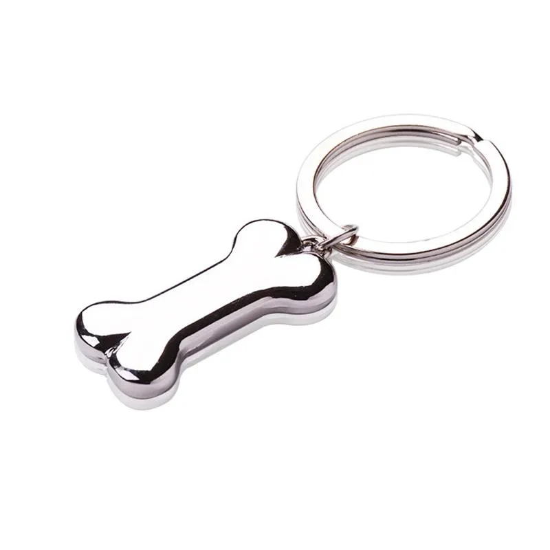 Porte-clés mignon chien os porte-clés mode alliage breloques pendentif pour animaux de compagnie étiquettes anneau pour hommes femmes cadeau voiture porte-clés bijoux porte-clés