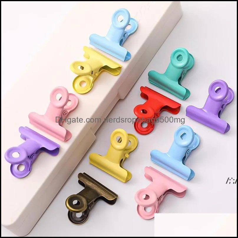 Clips de sac Accueil Organisation de stockage Housekee Jardin Métal Couleur Binder Noir Trombone Bureau 30 Mm Fournitures Scolaires Papeterie Reliure Fi