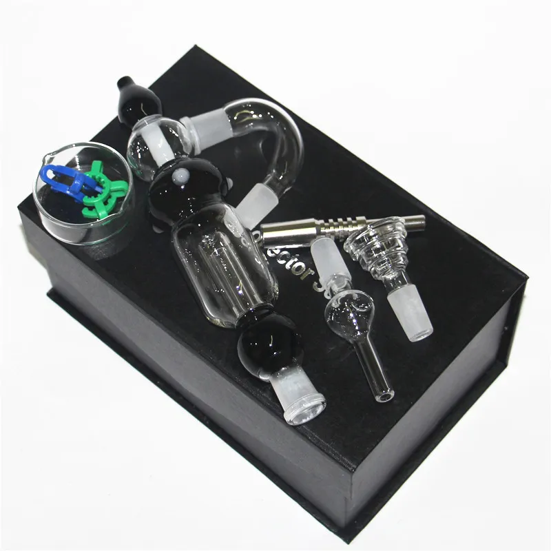 Hookahs 14mm Nectar Bong kit new design two function oil rigs glass water pipe bong with case free type