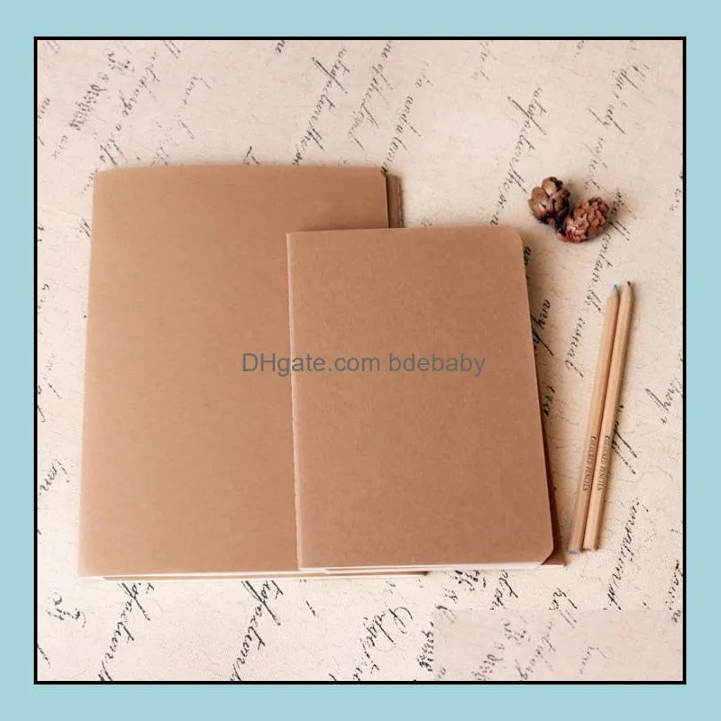 Big Sale!!!A5 Kraft Notebook paper products Workbook Diary Office & School Notebook Soft Cowhide Vintage Copybook Daily Memos RRA12539