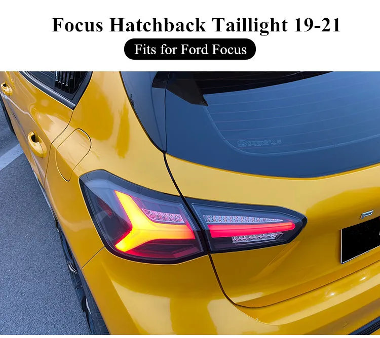 Auto Hinten Lauf Bremse Nebel Rücklicht Für Ford Focus LED Rücklicht 2019  2021 Dynamische Blinker Lampe Automotive Zubehör Von 616,51 €
