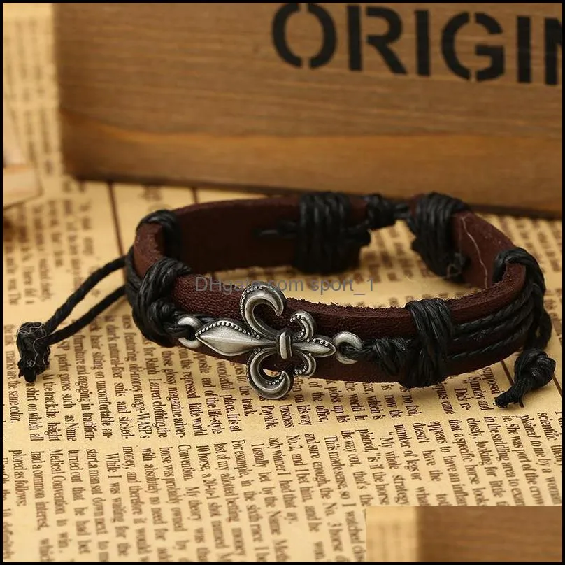 charms bracelets handmade braid bracelets bangles fashion jewelry genuine leather bracelet