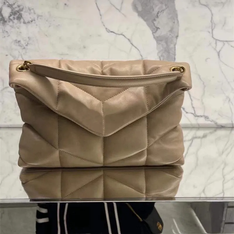 Designerskie torebki luksusowe torebki Lou Lou Puffer Workmanshi Połączony miękka jagnięta prawdziwa skóra i wysokiej jakości starożytna metalowa torba na ramię
