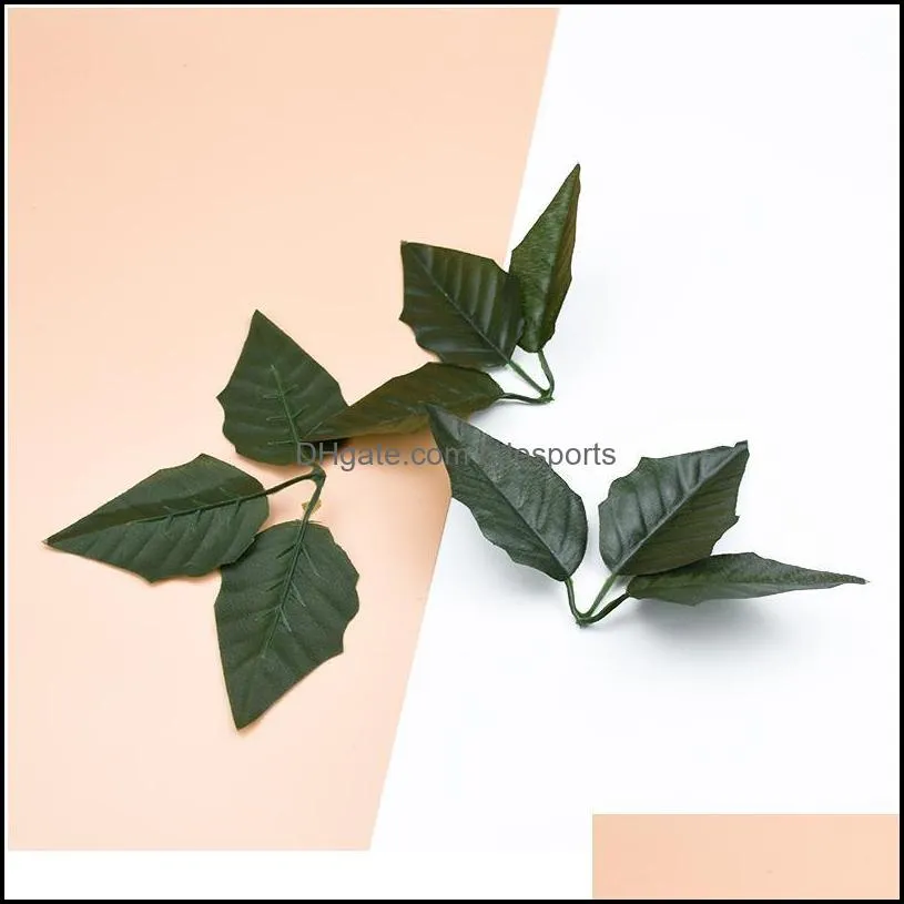 10pcs Artificial Plants Home Decor Accessories Diy Christmas Wreath Silk Leaf Gifts Box Flowers Wall For Scrapbook Fak jllBTS