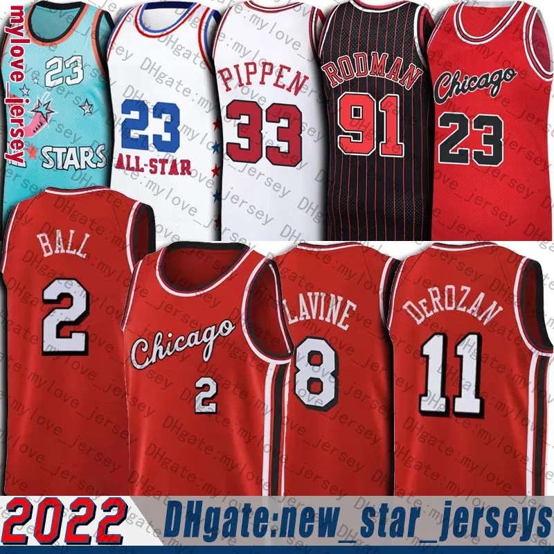 2022 New 23 9 45 Michael Basketball Jersey Lonzo 2 Ball Demar 11 DeRozan Derrick 1 Rose Zach 8 LaVine S XXL Orange