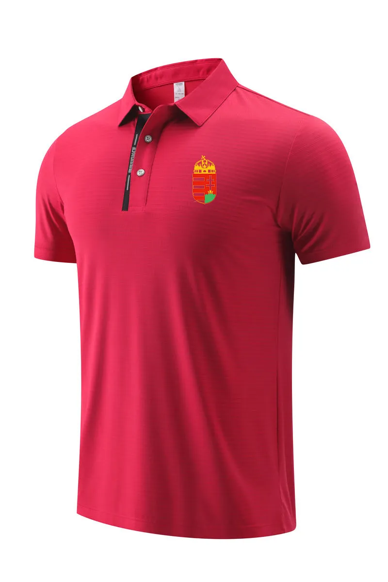 22 Ungern Polo Leisure-skjortor för män och kvinnor på sommaren andas Dry Ice Mesh Fabric Sports T-shirt-logotyp kan anpassas