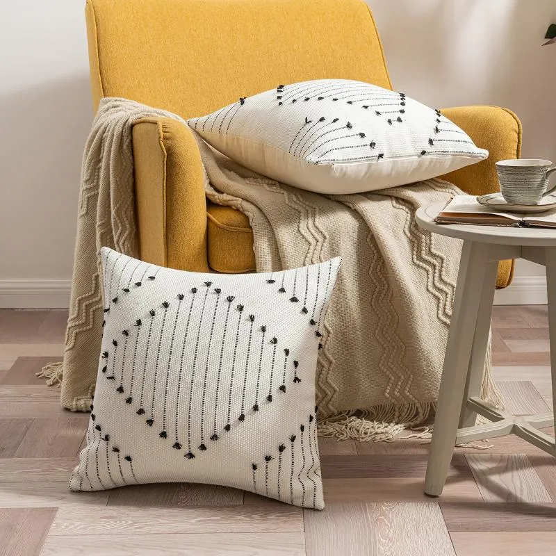 Cushion/Decorative Pillow Nordic Tassels Decorative Cushion Cover Knitted Geometric Sofa Case Handmade Home Decoration For Living Room Bed