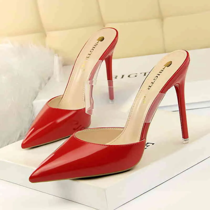 2022 オフィスシューズ女性ポンプファッション薄型ハイヒールの女性の革ポインテッドトゥクラシック美しい女性パンプス靴ビッグサイズ H220422