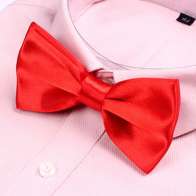 Bow Ties Boy Solid Color Tie Wedding Bowtie Children Polyester Silk Pajaritas Cravat Bowties Kvinnliga Male Neckwear Noeud Papillonbow