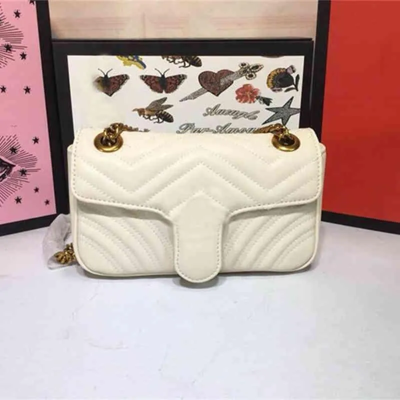 designer luxury handbags purses bag Marmont Quilting 446744 Small Shoulder Bags Blue Leather Matelassé Mini Chain Size:22*13*4cm