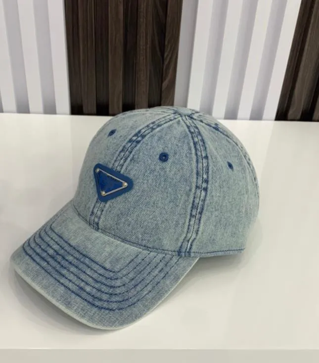 Vintage denim monterade baseballmössor för män och kvinnor 2022 Summer Designer Patchwork Streetwear Rhinestone Cowboy Hat Casual Sport Ball Cap High Quality Presents