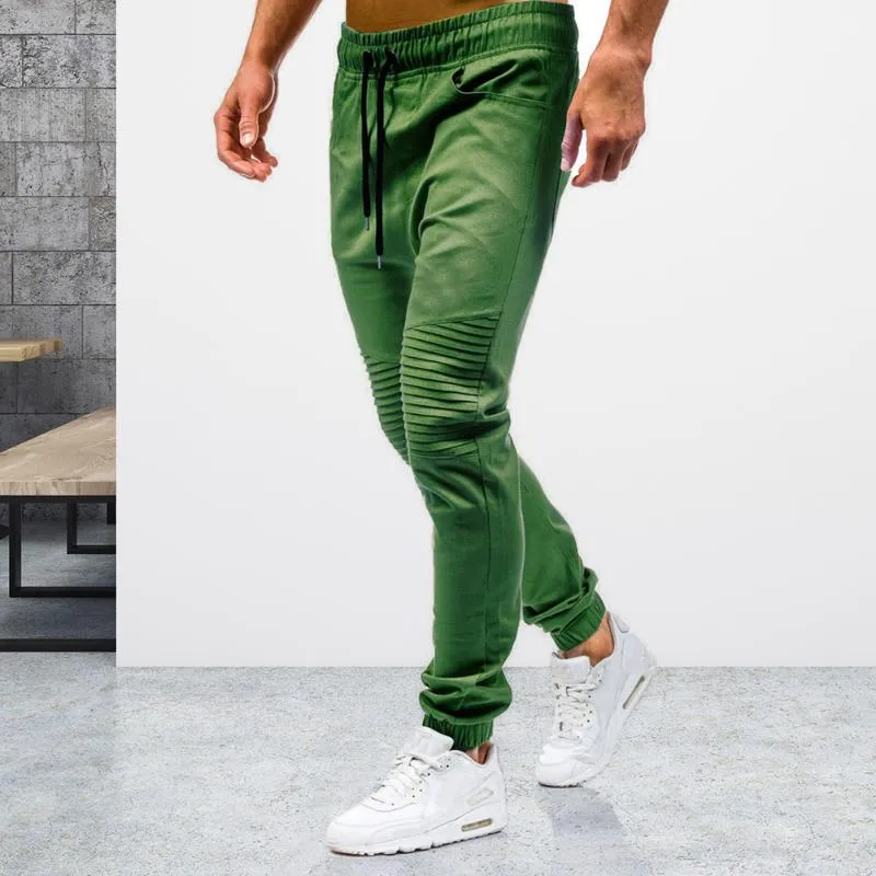 Mens Pants Breathable Long Men Lace Up Daily Elastic Middle Waist