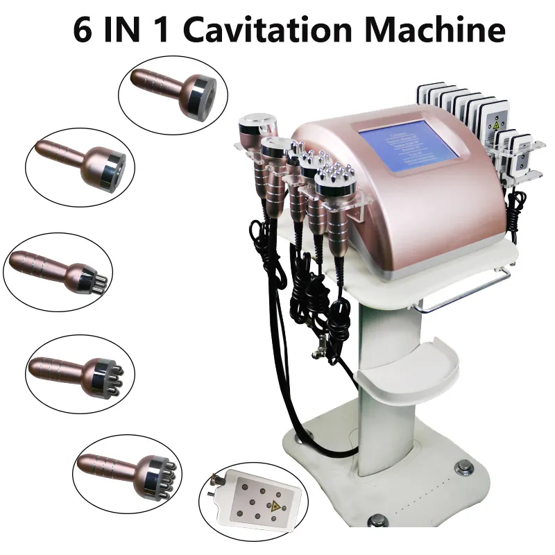 Profesyonel Zayıflama 6 Arada 1 RF Ultrason Liposuction Kavitasyon Cilt Sıkma Yağ Yanma Makinesi Spa