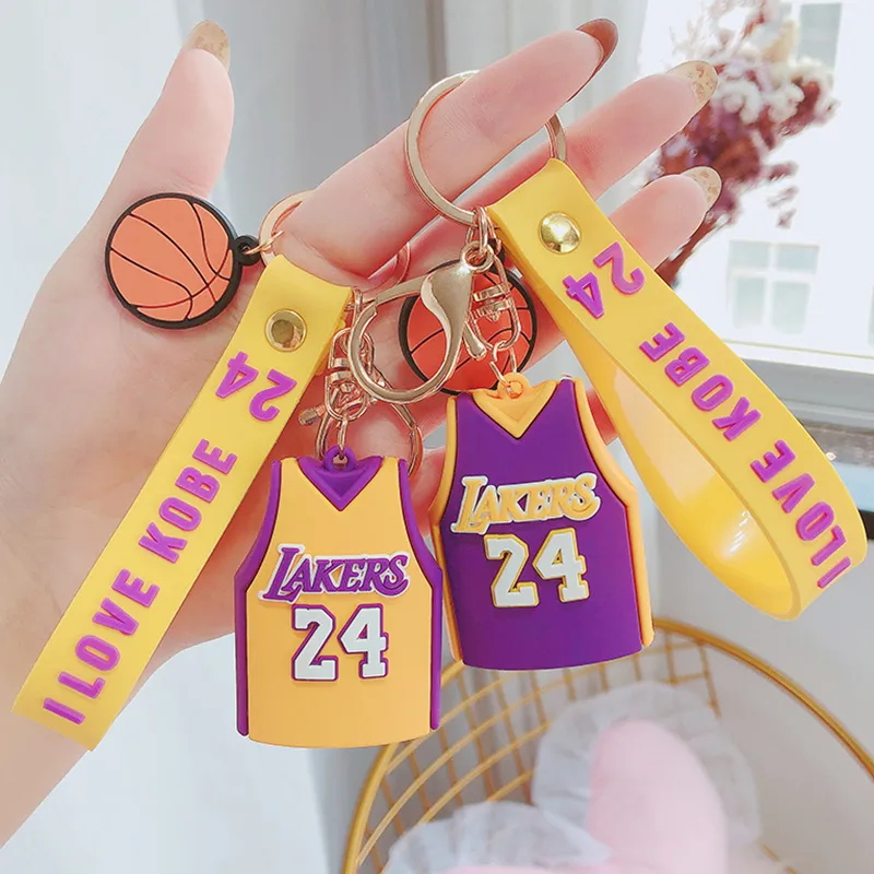 DIY Cartoon Silicone Children's Fingertip Decompression Toys Basketball Jersey Keychains Boys Backpack Accessories Car Keychain Pendants Valentine's Day Gifts