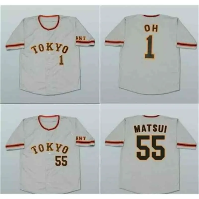 Chen37 Yomiuri 55 Hideki Matsui 1 Sadaharu Oh Maillots de baseball Cheao Stitched Team Grey Size Order