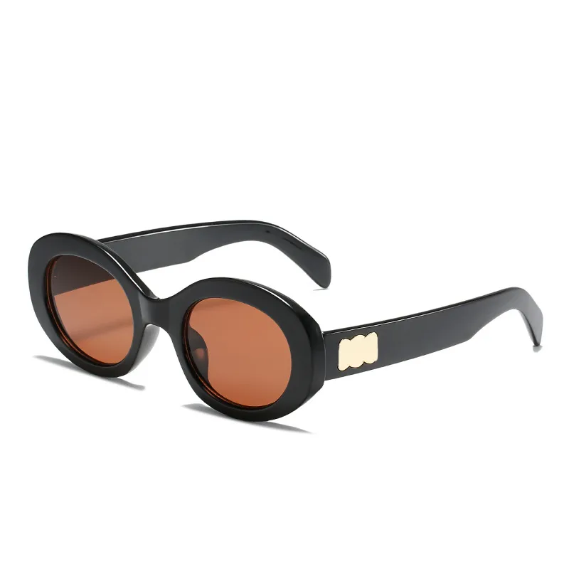 선글라스 여성 선글라스 타원형 디자이너 태양 안경 여행 패션을 여행하는 패션 교도소 선글라스 goggle 6 색상 T2201294
