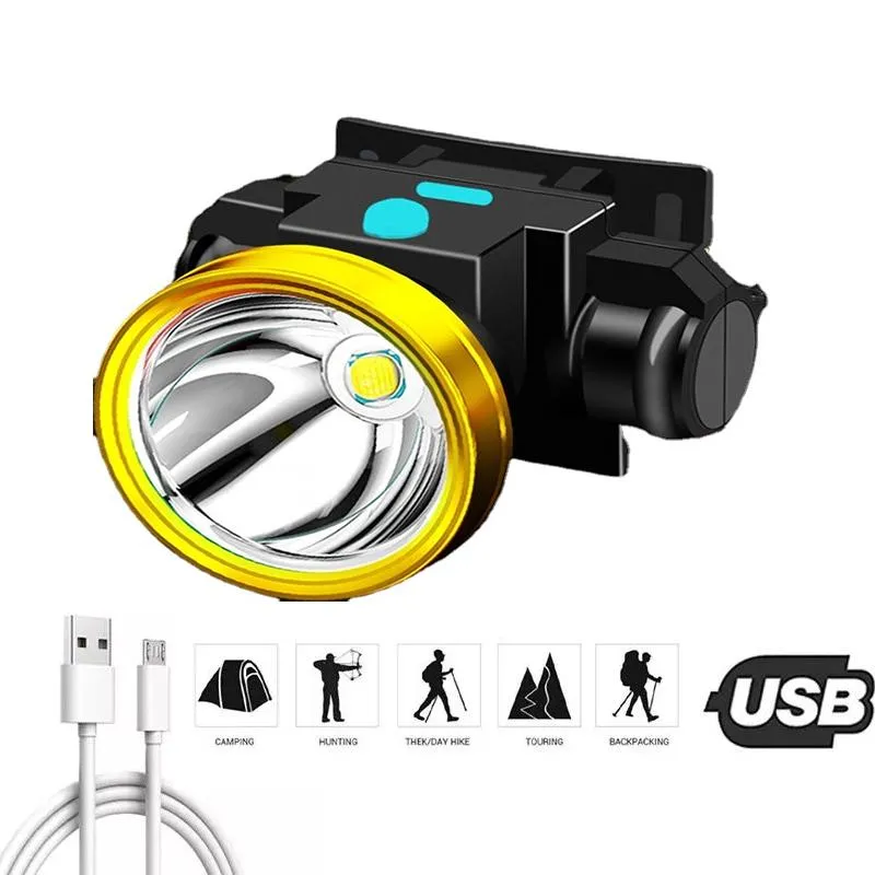 Headlamps LED Headlamp Strong Light Super Bright Head-Mounted Household Long S Rechargeable Night Fishing Miner's Lamp