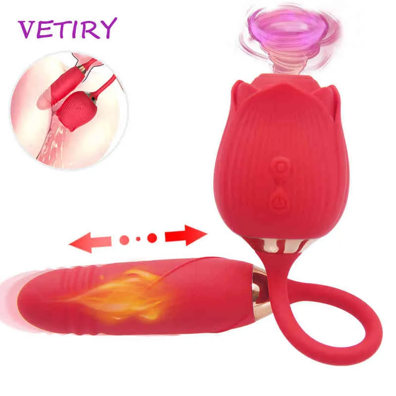 NXY vibrators 로즈 모양 클리토리스 빨아 질 망원경 진동 달걀 에로틱 젖꼭지 흡착기 가열 섹스 토이 0409