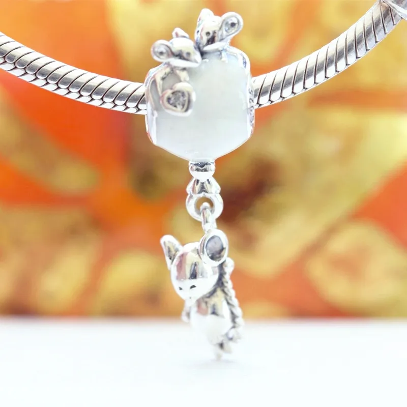 Cute MOUSE AND BAllOON Charm 925 Silver Pandora Charms for Bracelet DIY Jewelry Making kits Loose Bead Silver wholesale 797240EN23