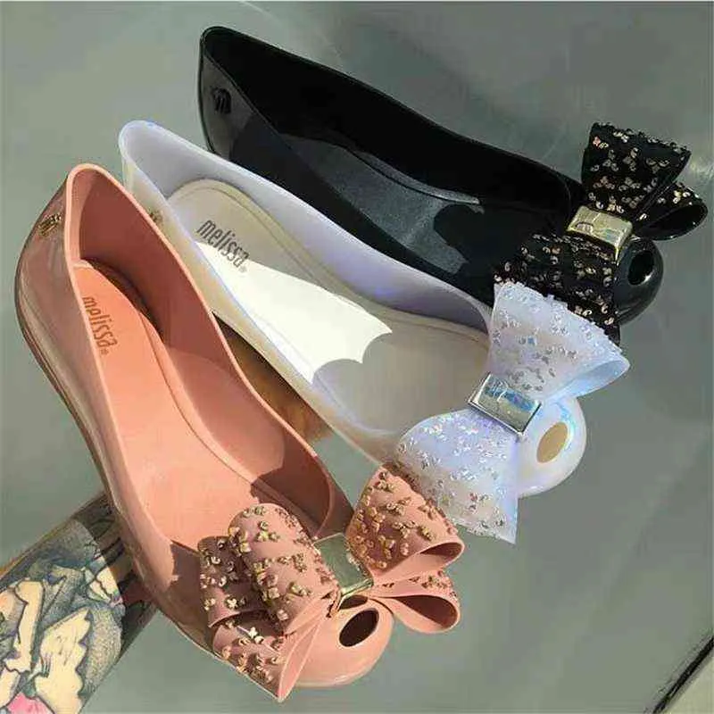 Melissa Ultragirl Sweet Bow Jelly Shoes Melissa Kvinnor Sandaler mode Nya kvinnor geléskor Sandalia Melissa Brand Female G220525