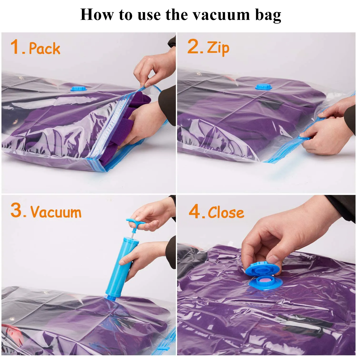 Compra Bolsas De Almacenamiento De Vacío Duraderas Para Almohadas De Ropa  Manta De Ropa De Cama MÁS ESPACIO Guardar Compresión Viaje A Mano Bomba De  Mano Sello Con Cremallera Barato | Entrega