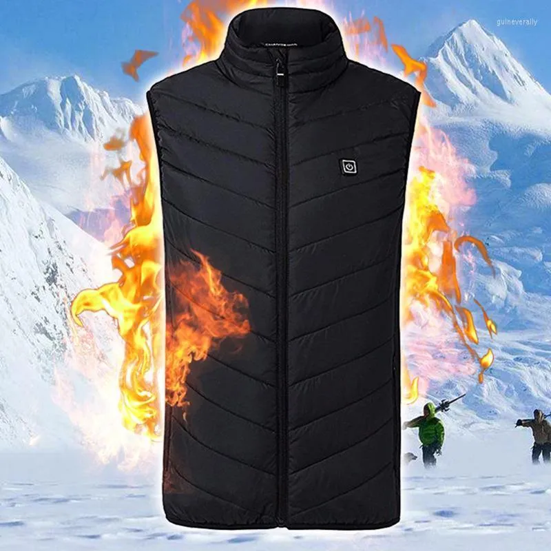 Men's Vests Women Men Electric Heated Vest Jacket USB Jackets Warm Up Heating Coats Mens Body Warmer Winter Coat Thermal Clothing Guin22