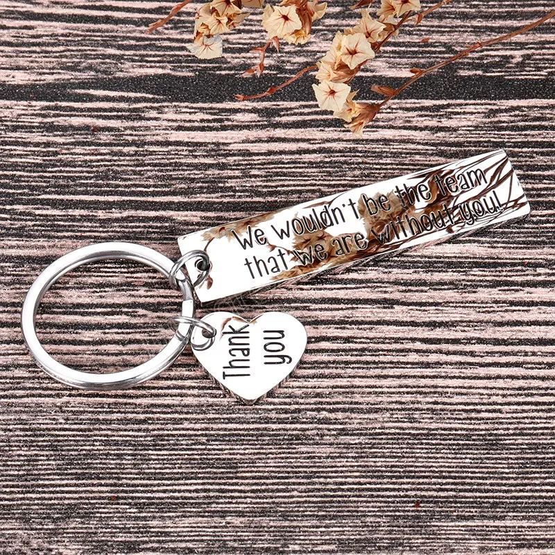 Thank You Gifts Keychain for Colleague Coworker Leaving Retirement Gift Key Chain Ring Retired Stainless Steel Employee Card6042400