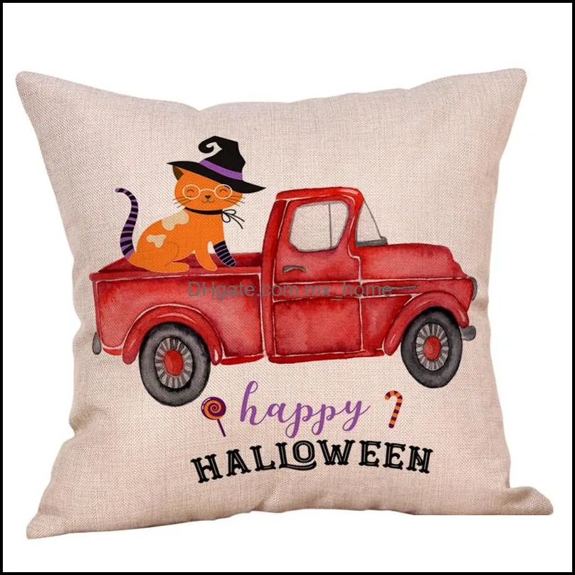 halloween decoration pillow cover pumpkin car pillow case letter print throw pillow cushion cover party supplies home decoration