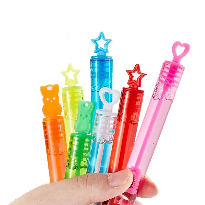 Crianças coloridas brinquedos bolha vara outdoor bolhas agitar tubo de bolha de não pode soprar presentes de ruptura para casamentos e festas