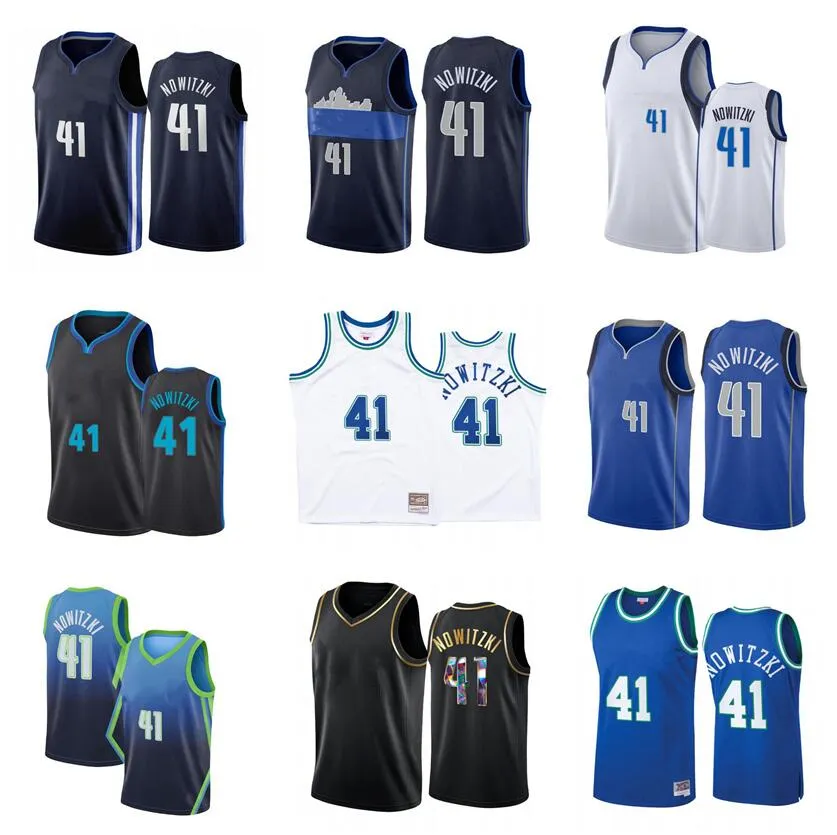 Maillot de basket-ball Dirk Nowitzki, bleu, blanc, noir, nouvelle saison, maillots de ville pour jeunes hommes, en stock