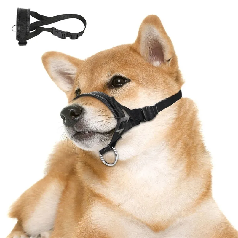 Nylon Soft Dog Muzzle for Pet s Prevent Anti Biting Barking and Chewing Adjustable Loop XL Size Outdoor Supplies LJ201111