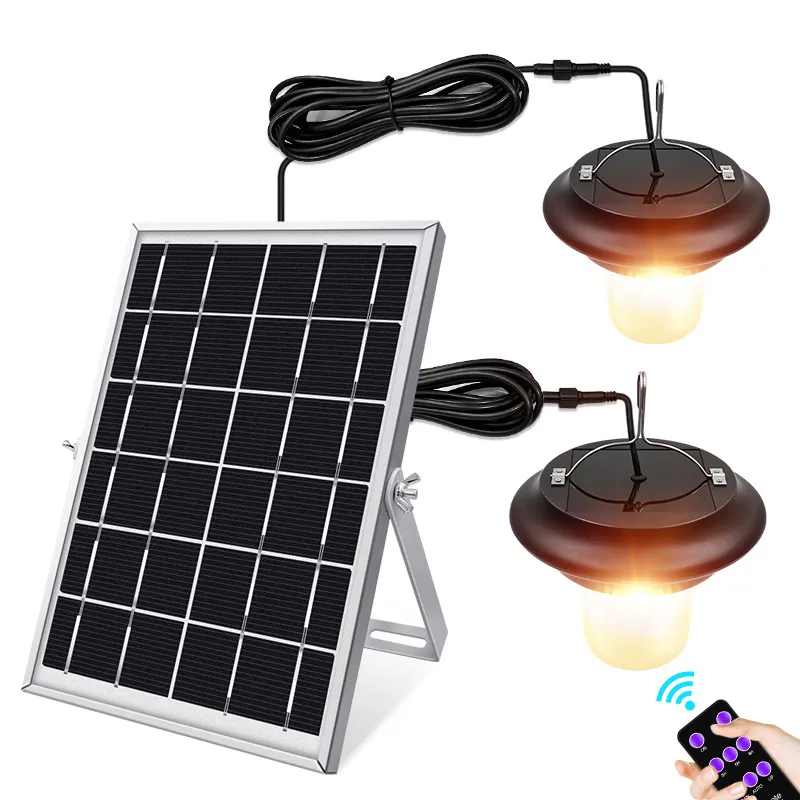 Lampe solaire suspension extérieure aux lumières imperméables IP65 LED Camping Hanging Light avec télécommande de 16,4 pieds