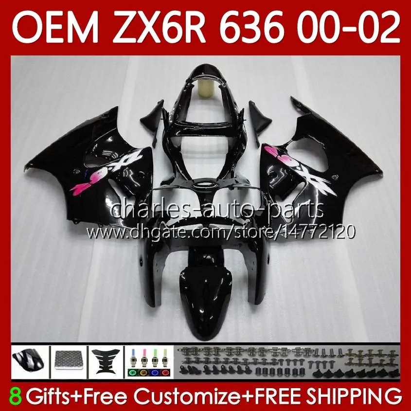 OEM Body for Kawasaki Ninja ZX 636 600CC ZX-600 Röd flammor Ny ZX-6R ZX636 ZX6R 00 01 02 37HC.10 ZX 600 CC 6 R ZX 6R ZX600 COWLING ZX-636 2000 2001 2002 Injektionsform