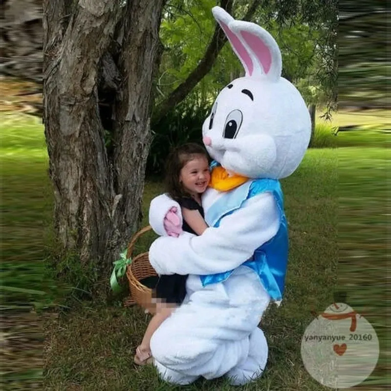 Costume de mascotte de lapin de pâques, déguisement pour adulte, juste tête faite à la main