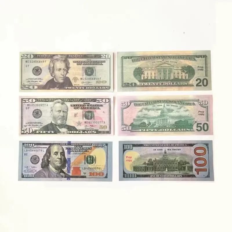 Realistic Movie Prop Money Set 100 Realistic US Dollar, Euro, Pound