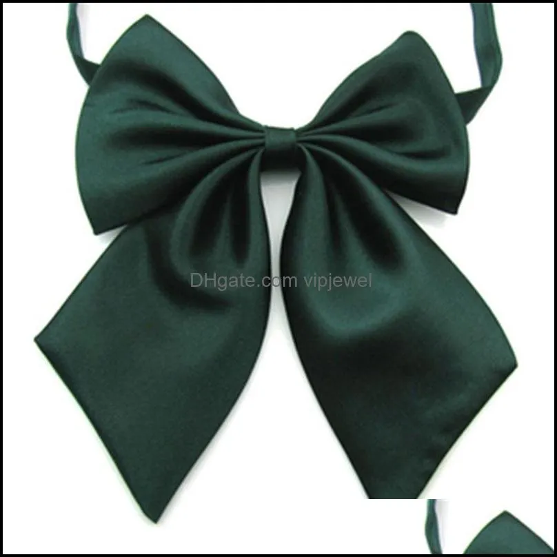 women girl solid color large bow ties for bank hotel dress suit shirts decor fashion accessories