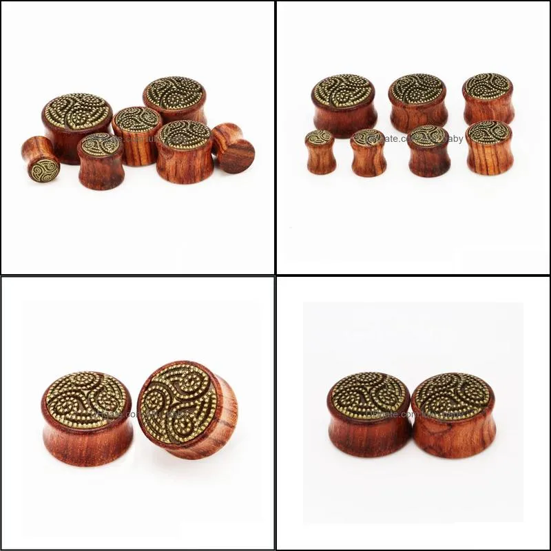 rosewood ear plug tunnels gauges body piercing ear expander for both men and women