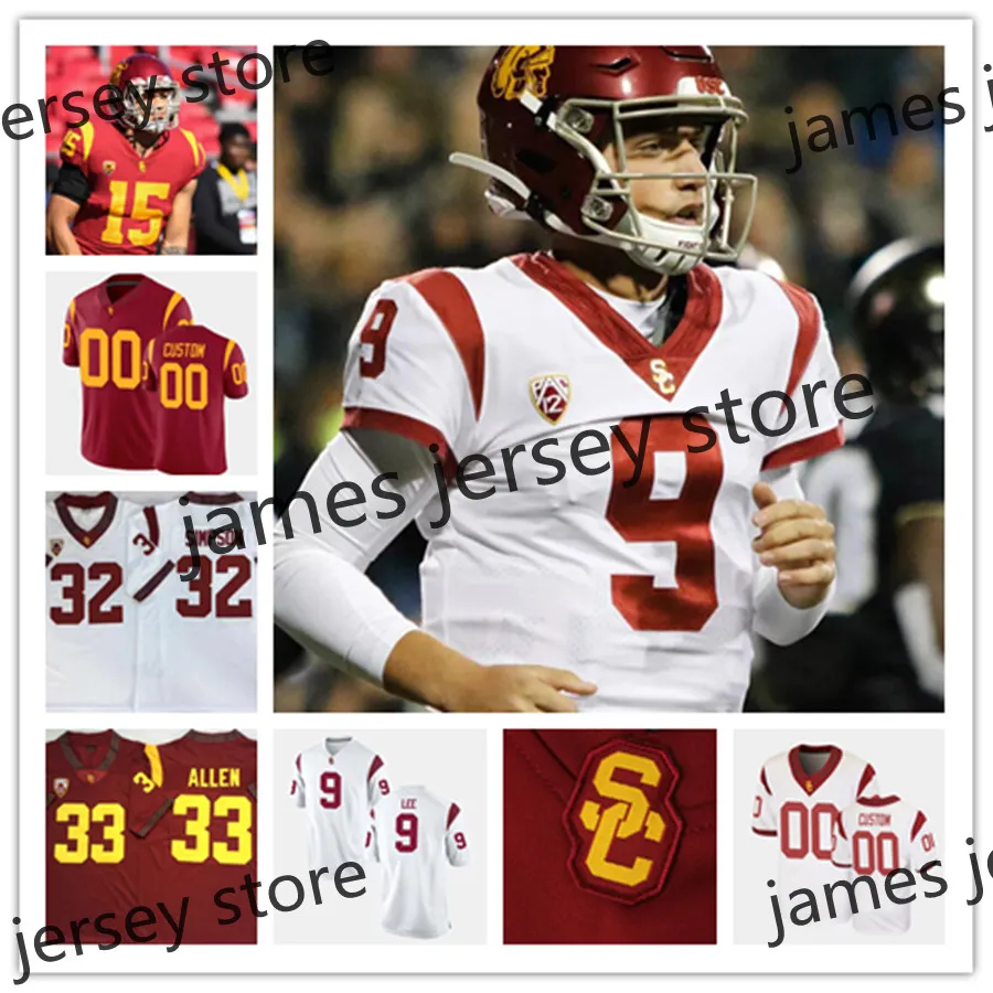 NCAA Custom USC Trojans Football Jersey 7 Matt Barkley 5 Reggie Bush 21 Su'a Cravens 66 Bruce Matthews 47 Clay Matthews 32 O.J Simpson 55 Junior Seau 33 Marcus Allen