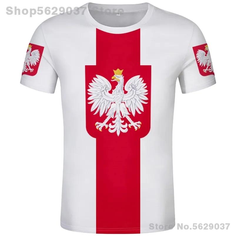 Polen t shirt diy gratis anpassat namn nummer pol t-shirt nation flagga pl republik polska polska land college tryck po kläder 220702