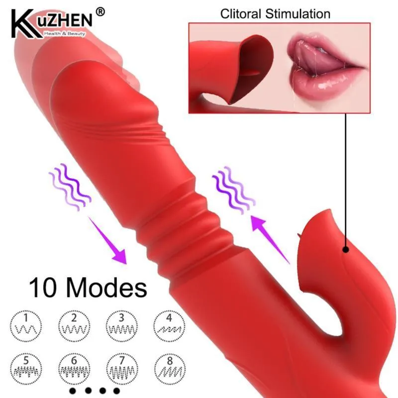 1pc réchauffement étirement vibrateur pour femmes 10 Mode Clitoris langue stimulateur réalité gode vibrateurs femme sexy jouets adultes