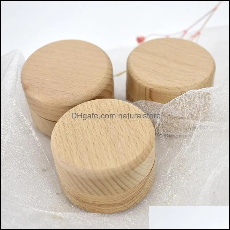 Small Round Wooden Storage Boxes Ring Box Vintage decorative Natural Craft Jewelry box Case Wedding Accessories