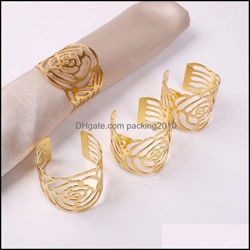 Wedding Napkin Rings Metal Holders For Dinners Party Hotel Table Decoration Supplies Napkins Buckle 100pcs T1I3433 51 G2